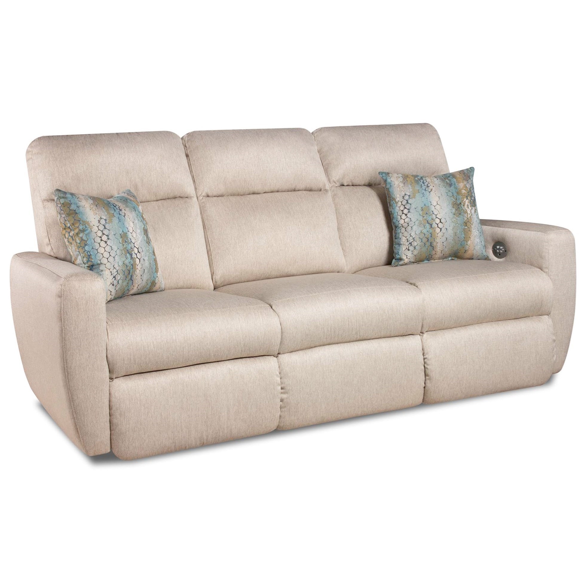 Southern Motion Knock Out 86562P Double Reclining Sofa with 2 Pillows